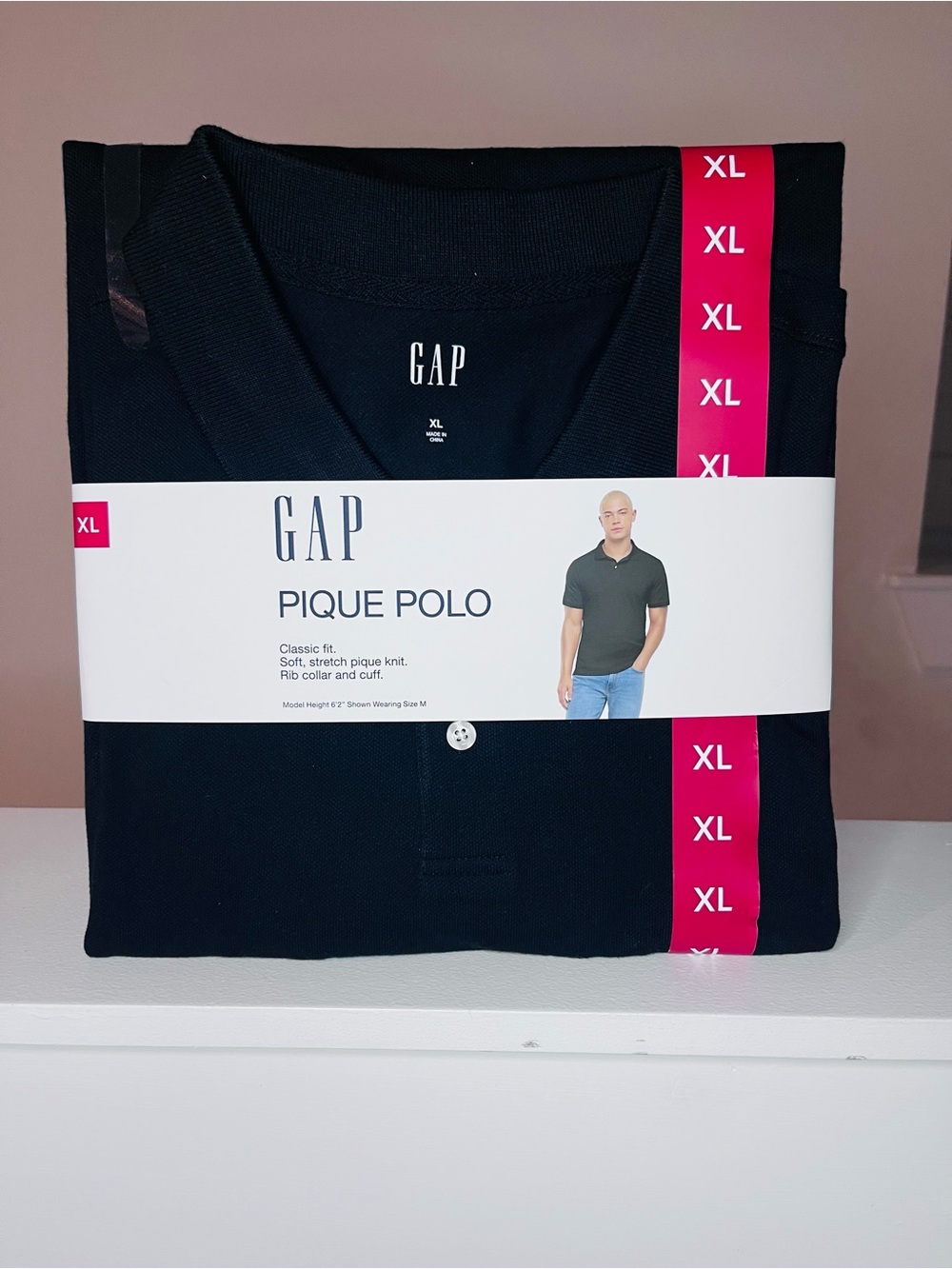 GAP Men’s Pique Polo Shirt - Black